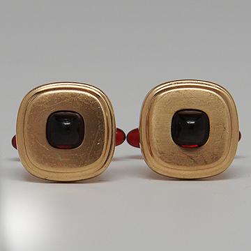 Vintage Kreisler Gold Plated Cufflinks with Red Stones