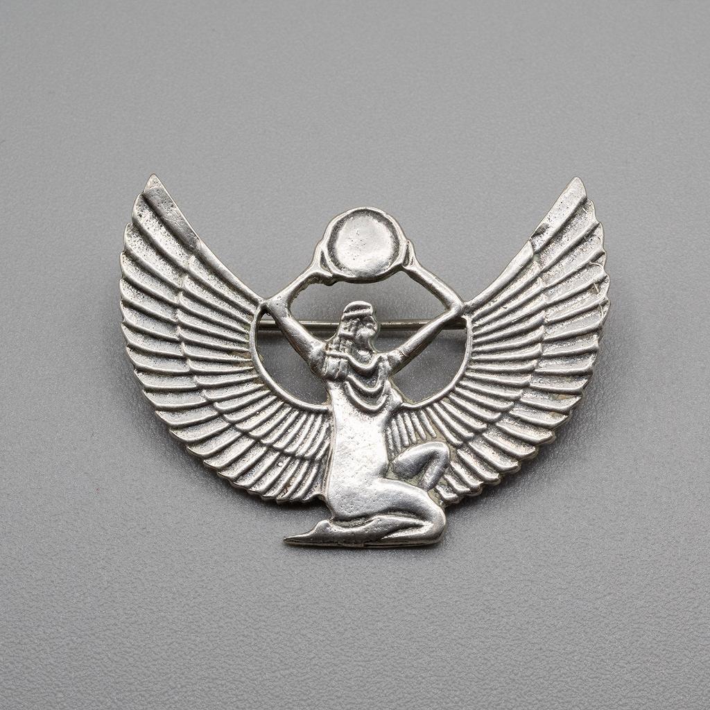 Sterling Silver Pin Brooch - Egyptian Goddess Isis