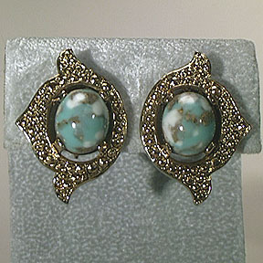 Sarah Coventry Remembrance Faux Turquoise Earrings