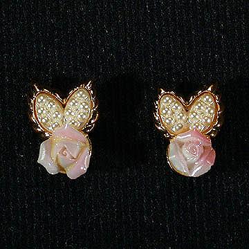 Avon Porcelain Blossom Pierced Earrings