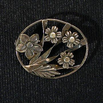 Coro Sterling Craft Silver Flower Brooch or Pin