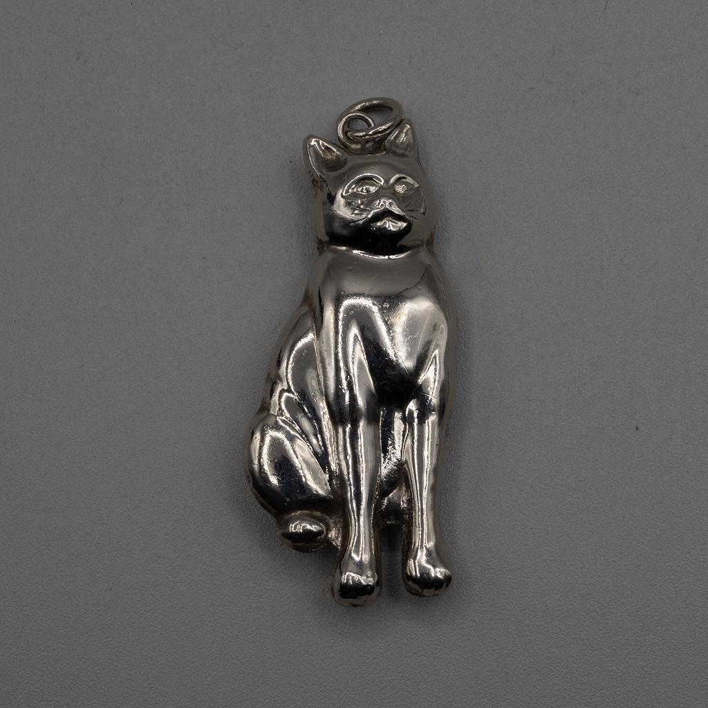 Hollow Silver Cat Pendant