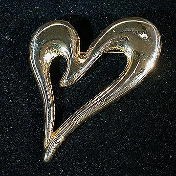 Graceful Modern Freeform Heart Brooch or Pin