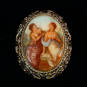 Romantic Classical Scene Brooch