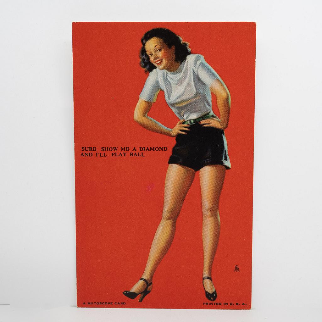 Mutoscope Pin Up Card - 1940s - Sure, Show Me A Diamond - Zoe Mozert