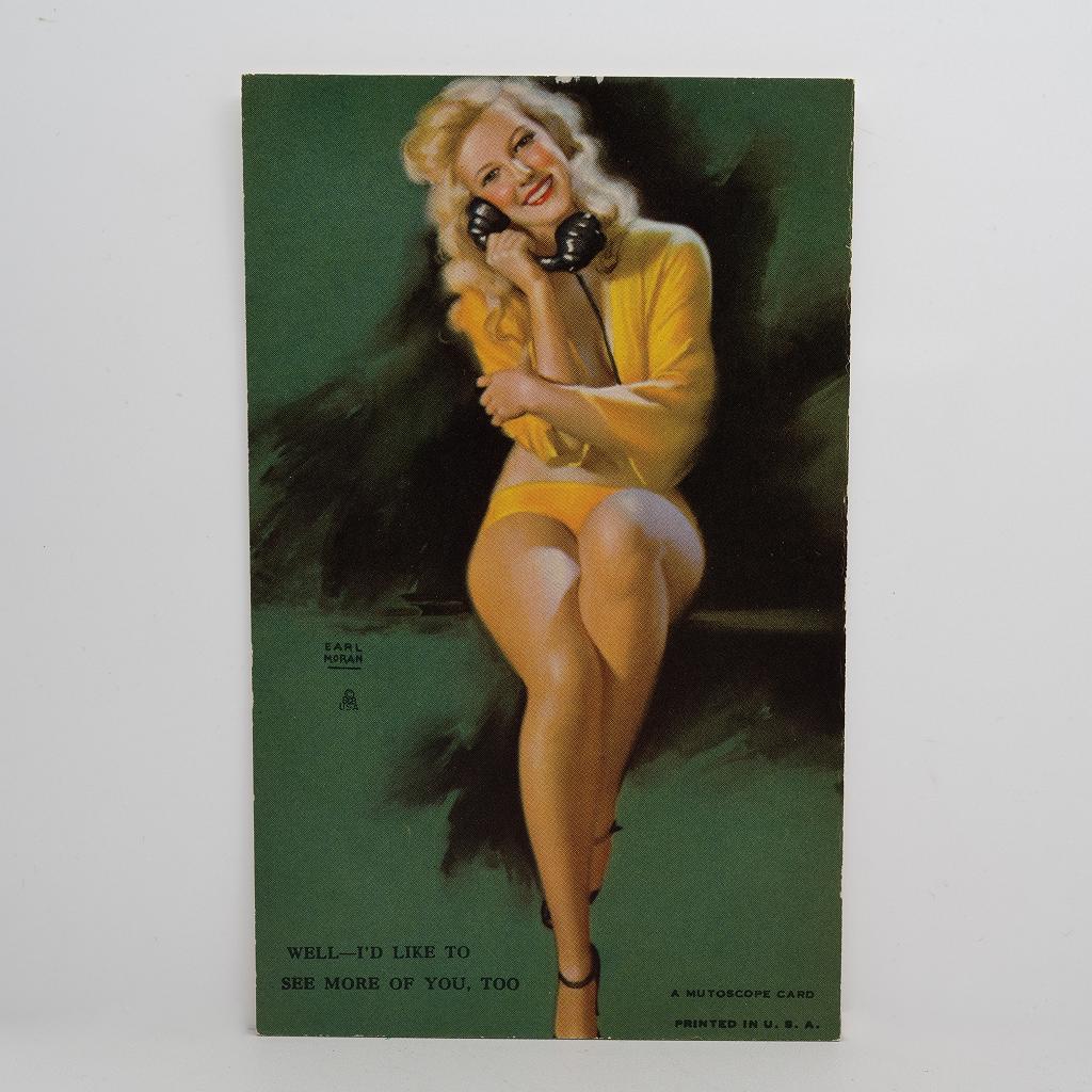 Mutoscope Pin Up Card - 1940s - Well I