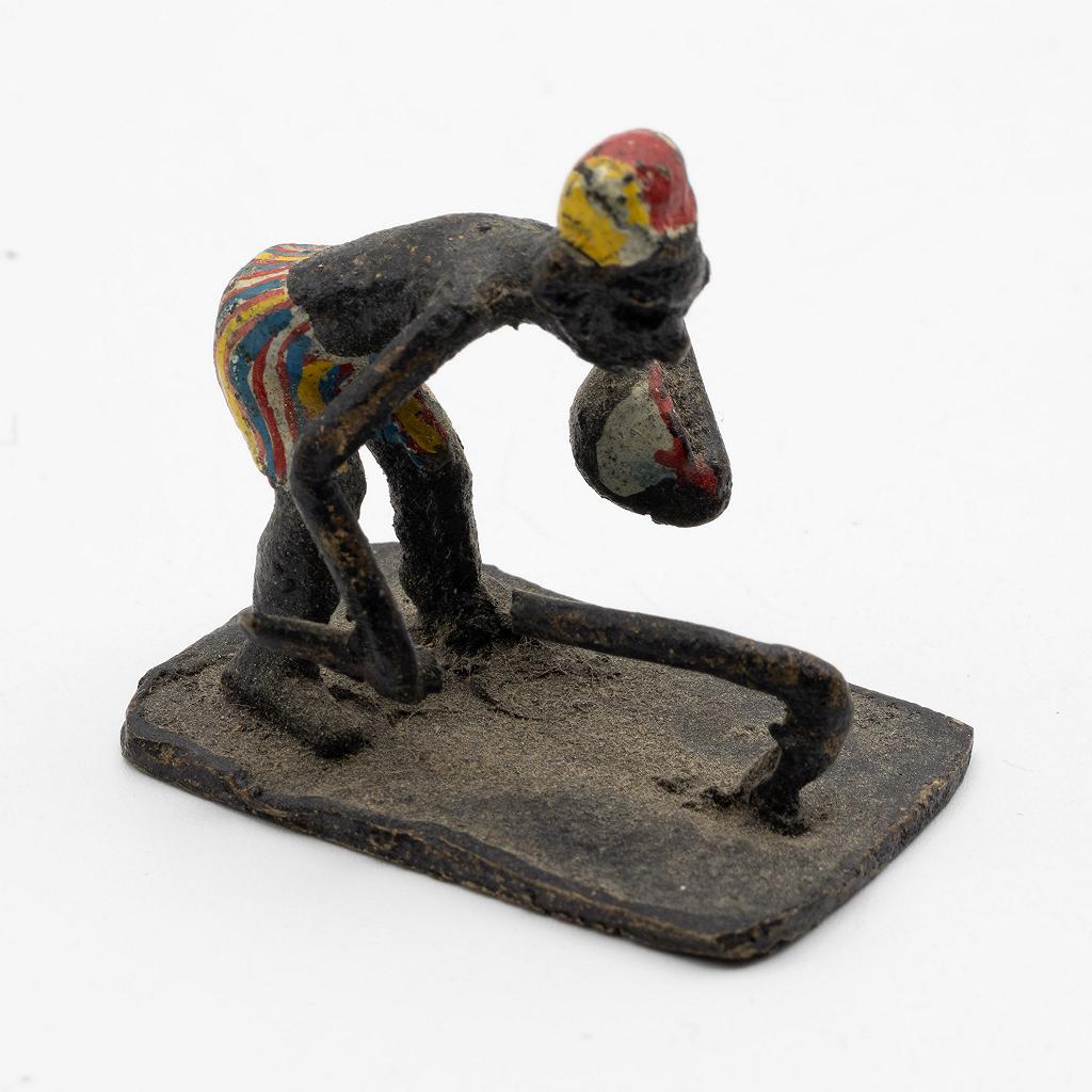 African Akan Ashanti Metal Figurine of Man Ethnographic Folk Art