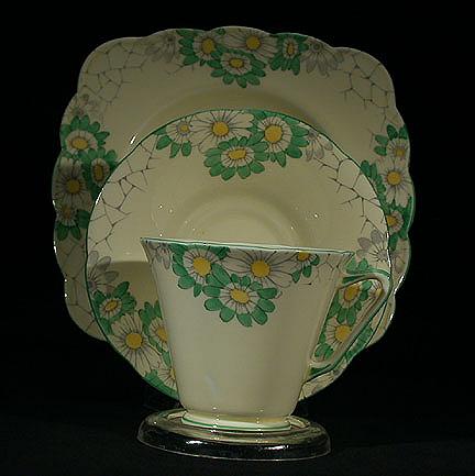Grafton Cobblestone Daisy Deco Trio - Cup, Saucer, & Plate
