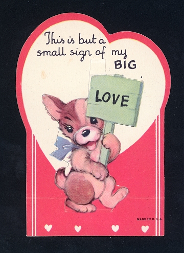 Vintage Valentine Card with puppy