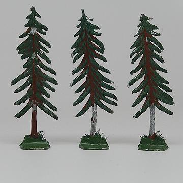 Three lead fir trees for farm or garden layout