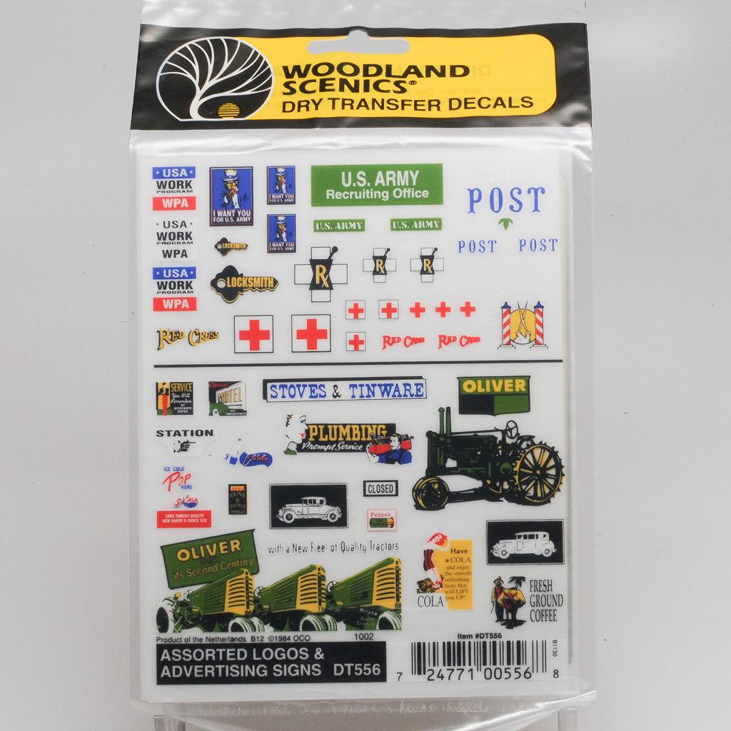 Woodland Scenics Dry Transfer Decals  Assorted Logos and Advertising Signs