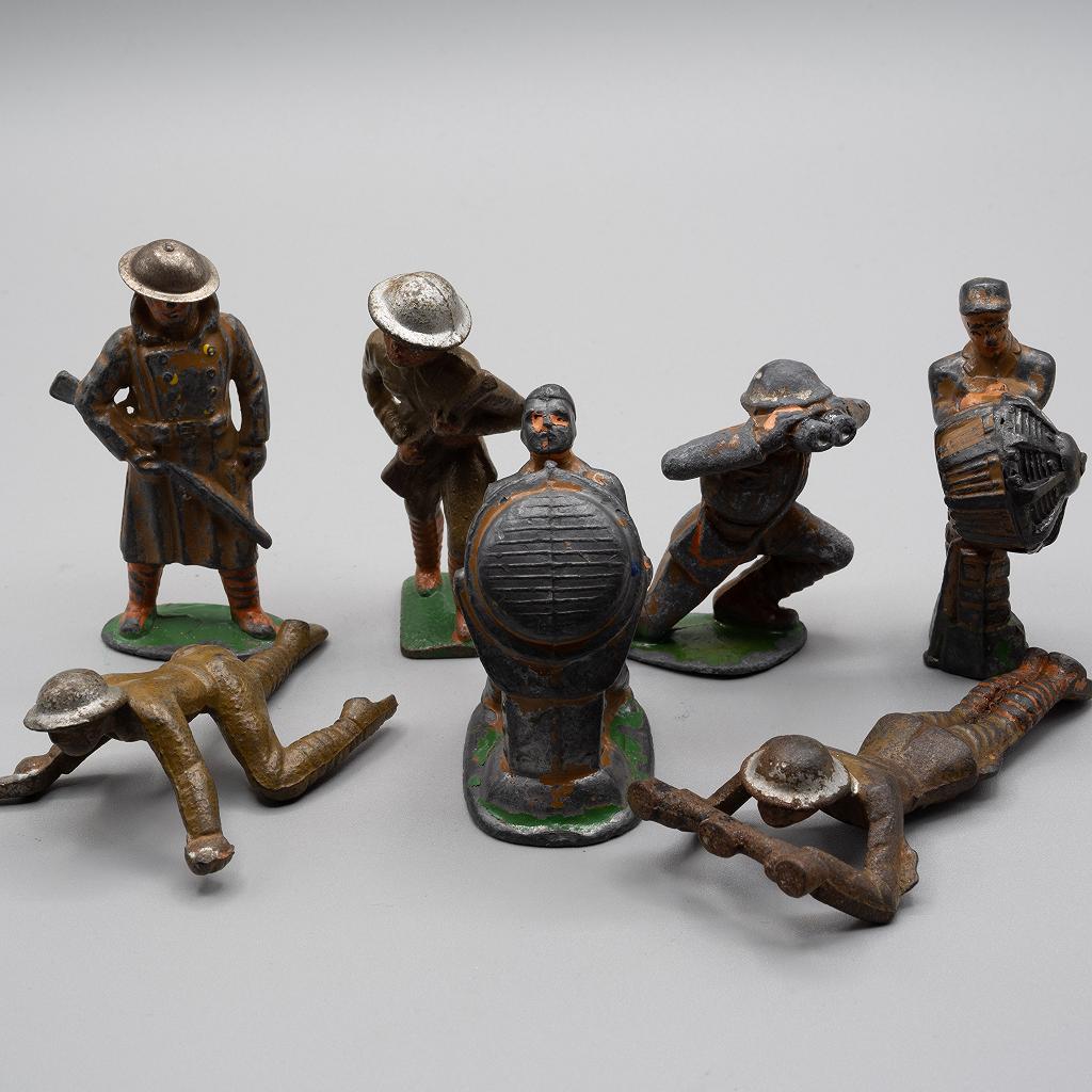 7 Barclay and Manoil Dimestore Figures, Play Worn
