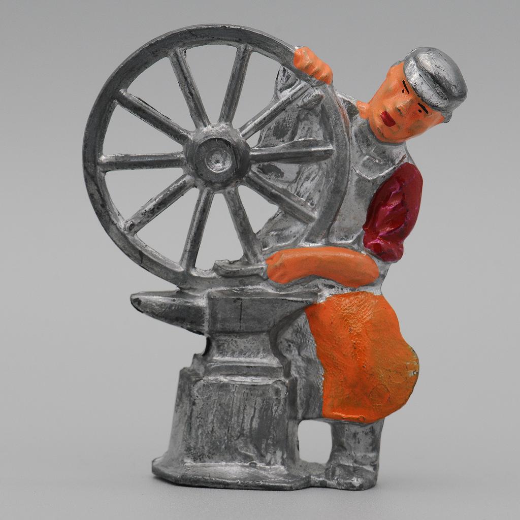 Manoil Blacksmith with Wheel  from Happy Farm Series Dimestore Figure 1/24