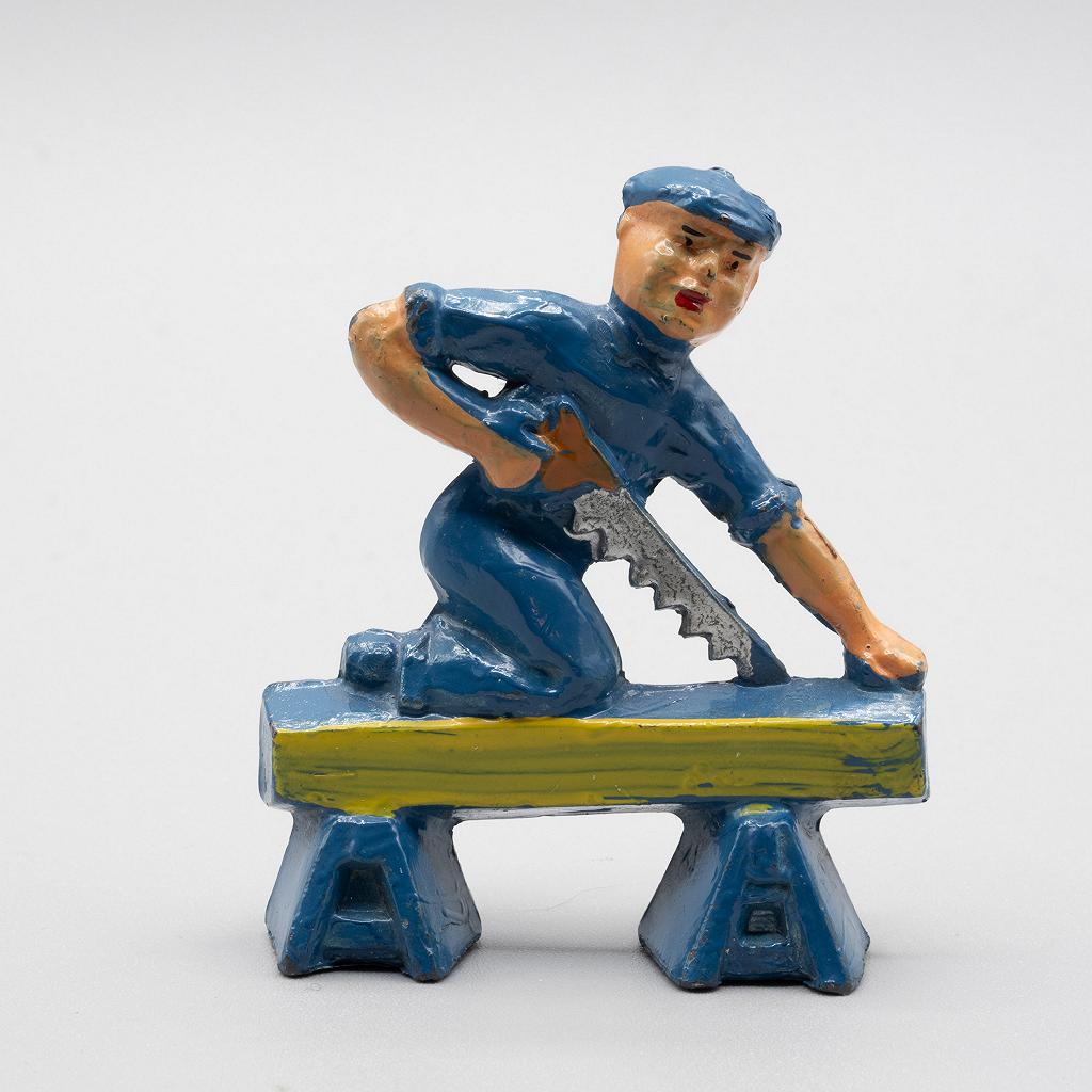  Manoil Carpenter with Saw Dimestore Figure from Happy Farm Series