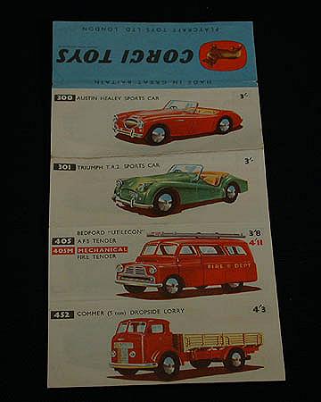 Corgi 1956 Concertina Leaflet - Rare First Corgi Catalog