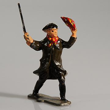 John Hill Co Johillco Lead Hollowcast  Drover with Red Rag and Stick
