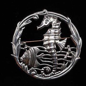 Sterling+Silver+Seahorse+Under+the+Sea+Brooch picture 1