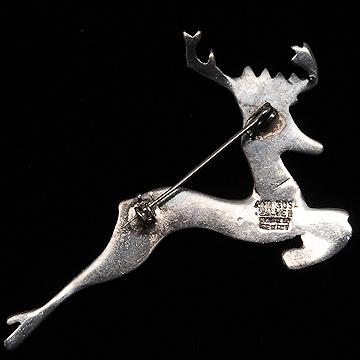 Leaping+Stag+or+Flying+Reindeer+Silver+Brooch+Pin picture 2