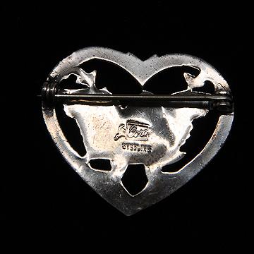 Sterling+Silver+Bird+in+Heart+Pin+Brooch picture 2