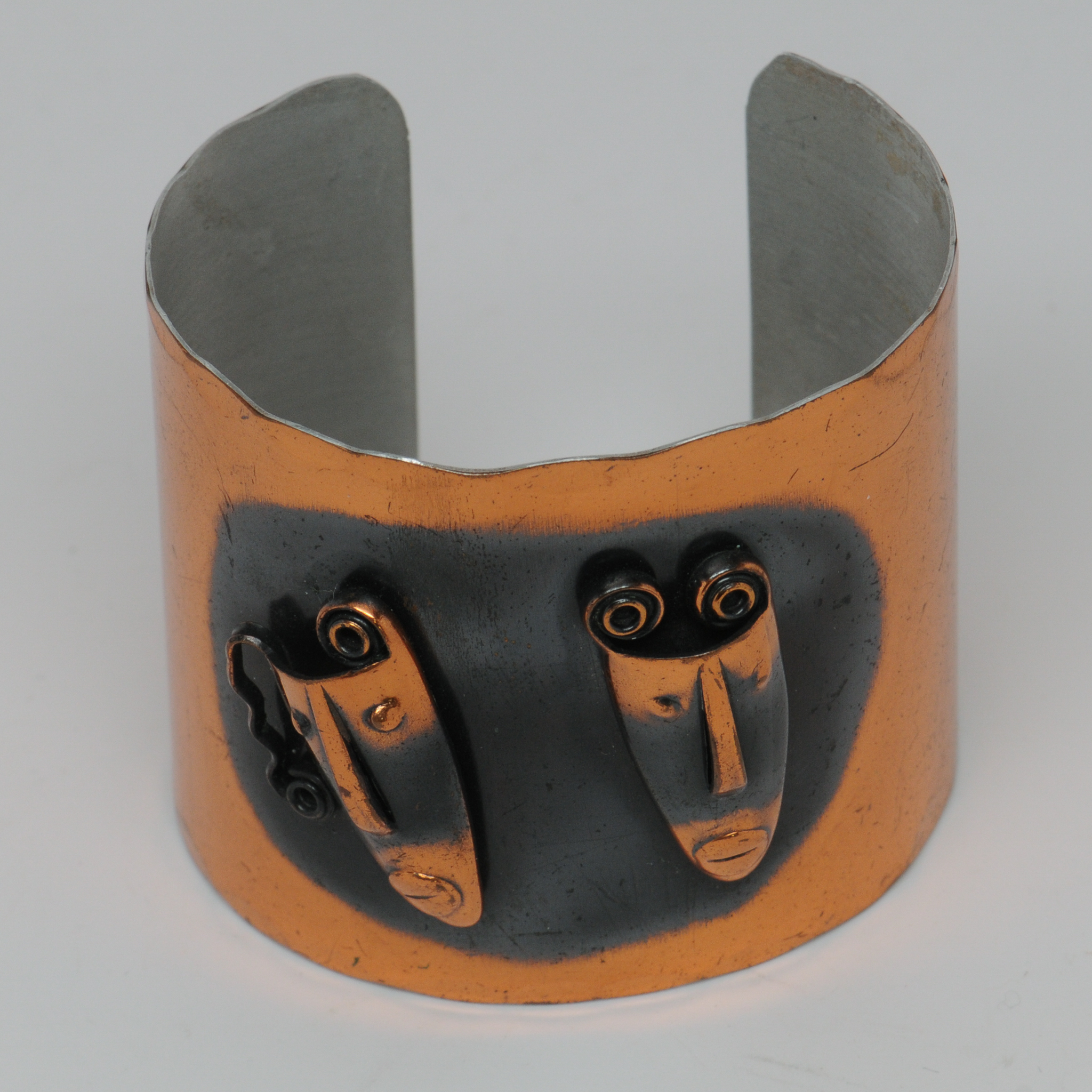 Rebajes+Brazilian+Tribal+Masks+Solid+Copper+Cuff+Bracelet picture 1