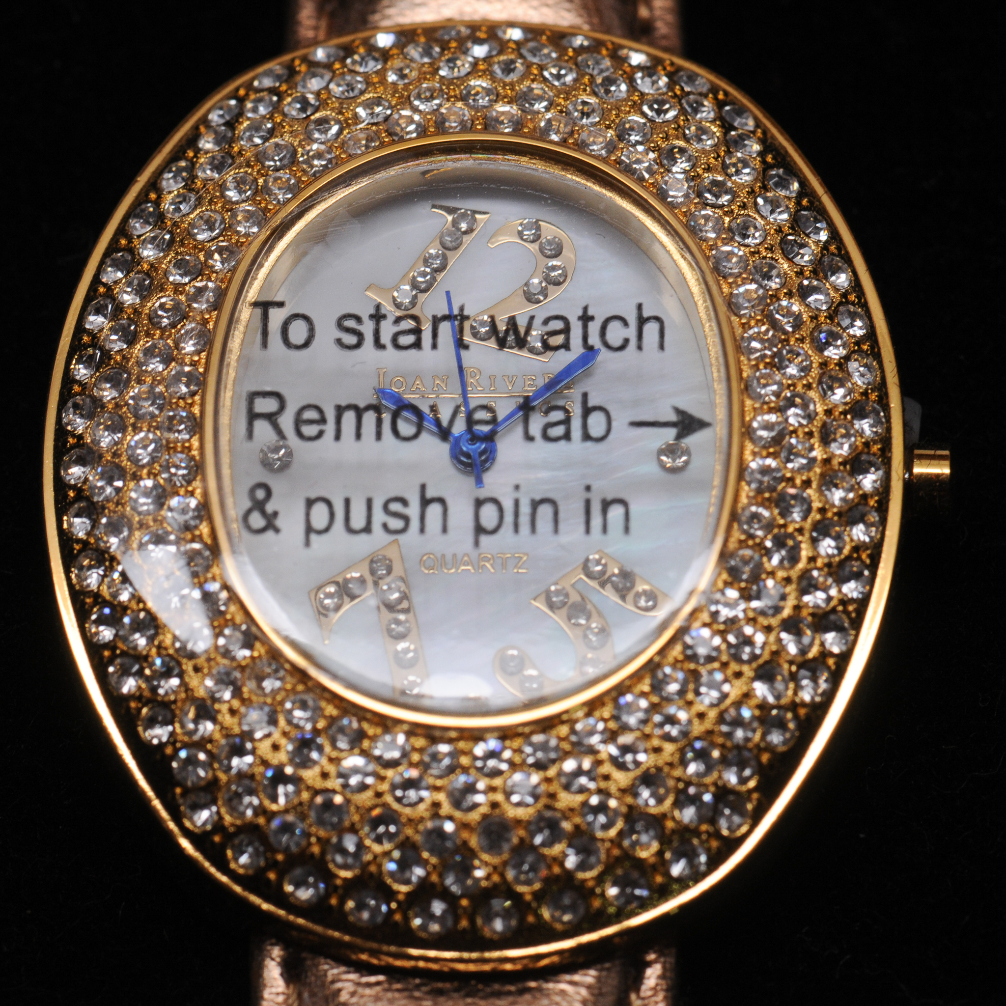Joan+Rivers+Metallic+Strap+Watch+w%2F+Pave+Oval+Case picture 2