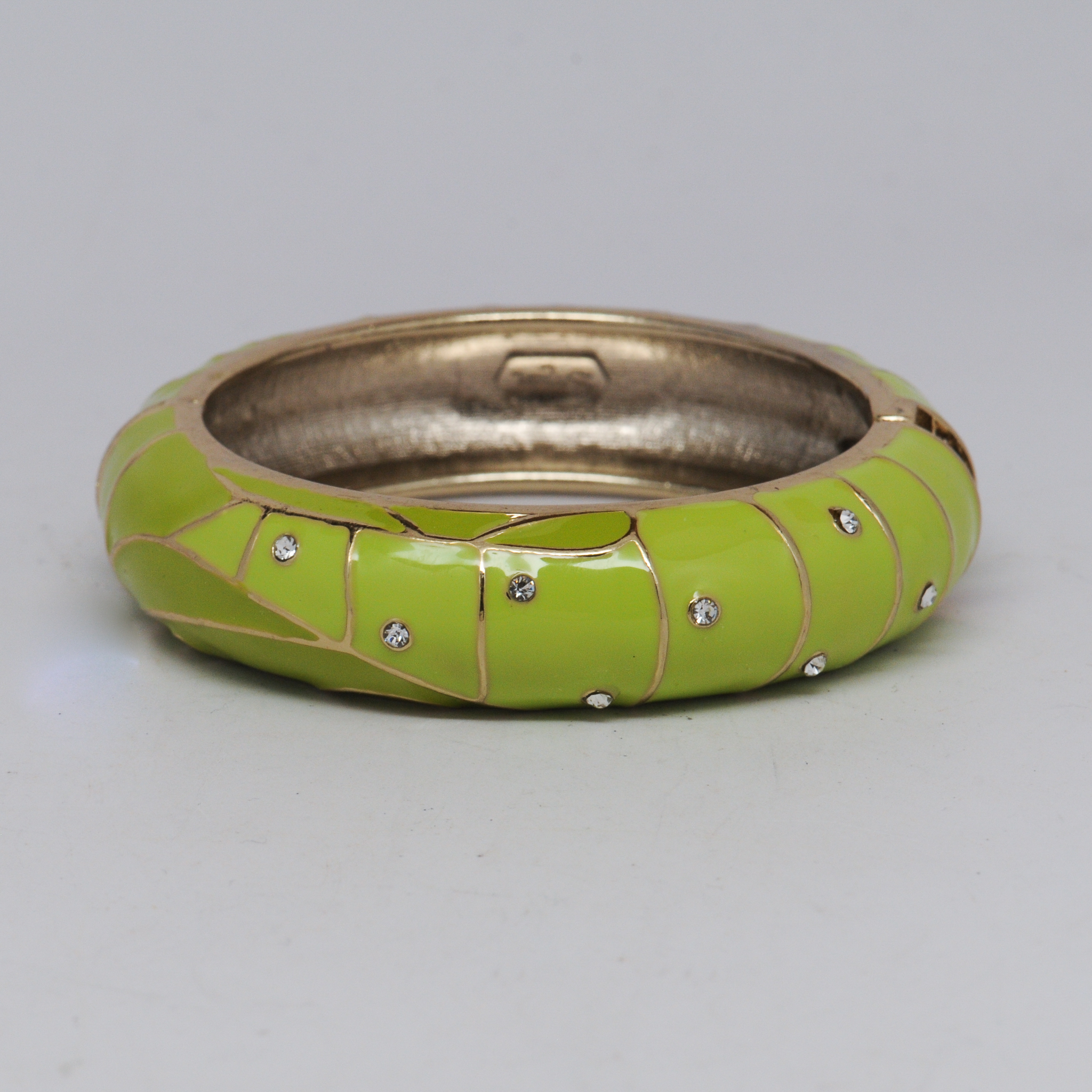 Sequin+New+York+Brand+Green+Enamel+Clamper+Bracelet picture 1