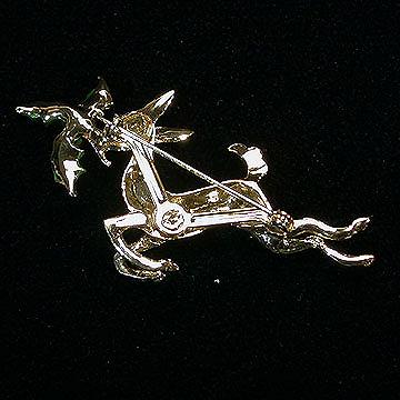 Leaping+Christmas+Deer+Pin+with+Holly+Sprig picture 2