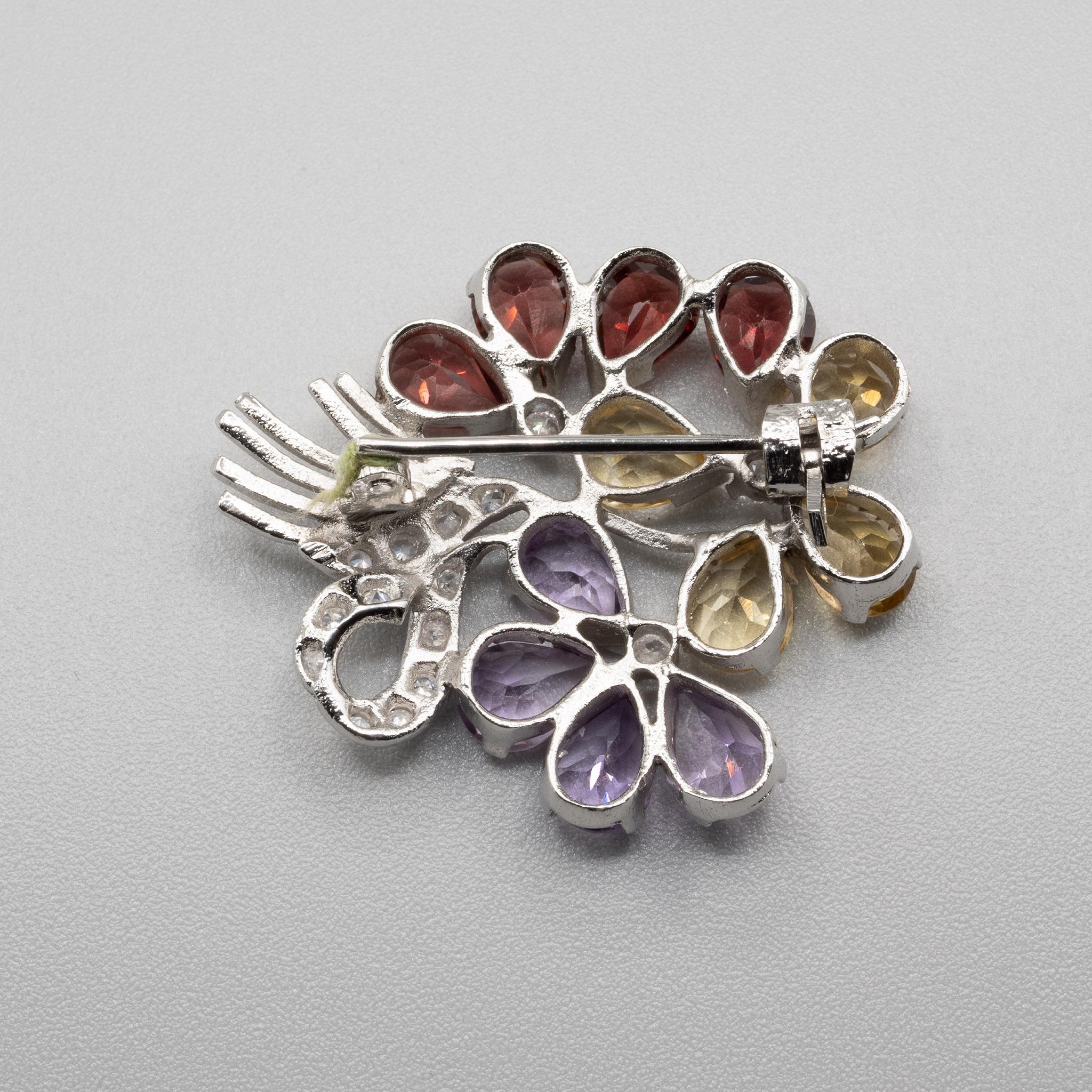 Multi-stone+Brooch+Citrine%2C+Amethyst%2C+Garnet picture 2
