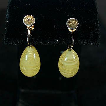 Unusual+Coro+Yellow+Glass+Drop+Earrings picture 2