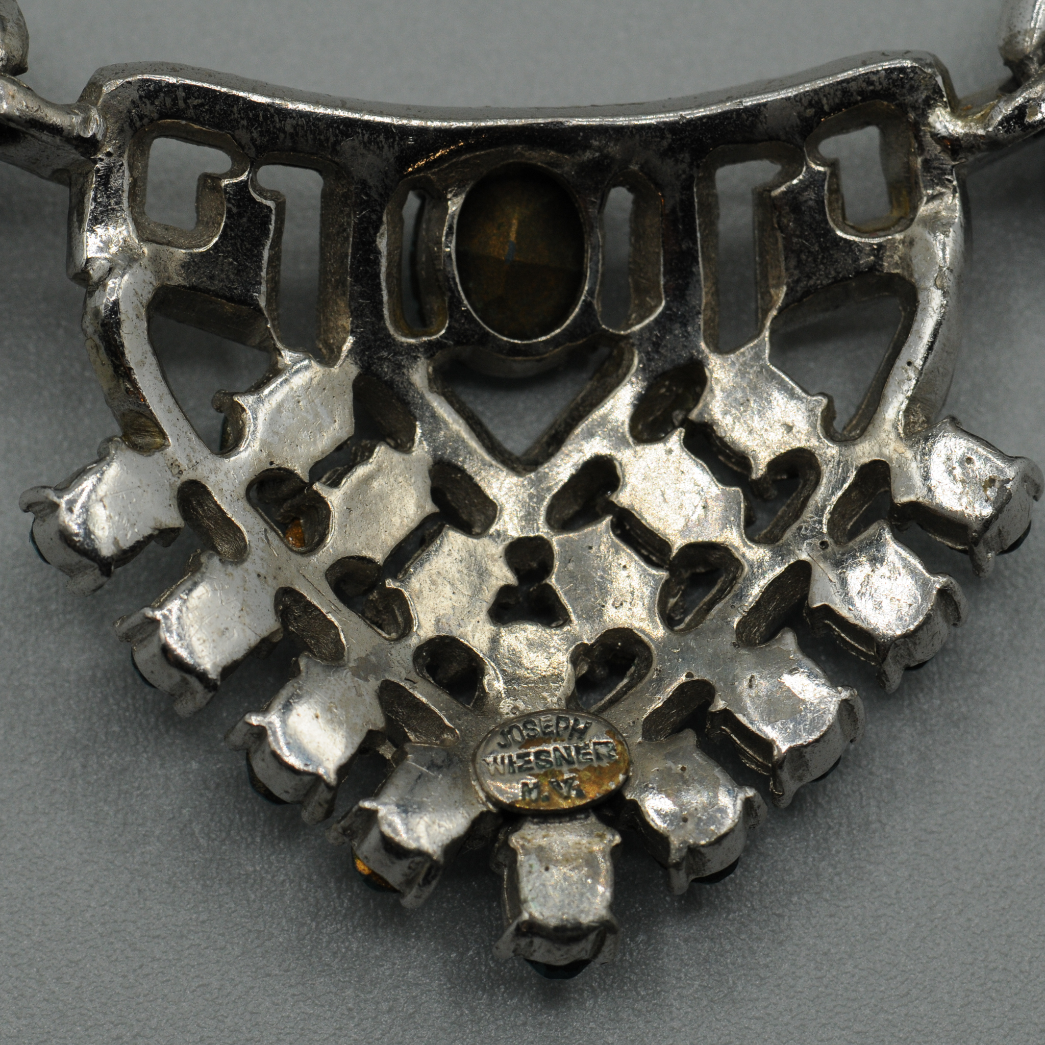 Joseph+Wiesner+Deco+Style+Blue+and+Clear+Necklace picture 3
