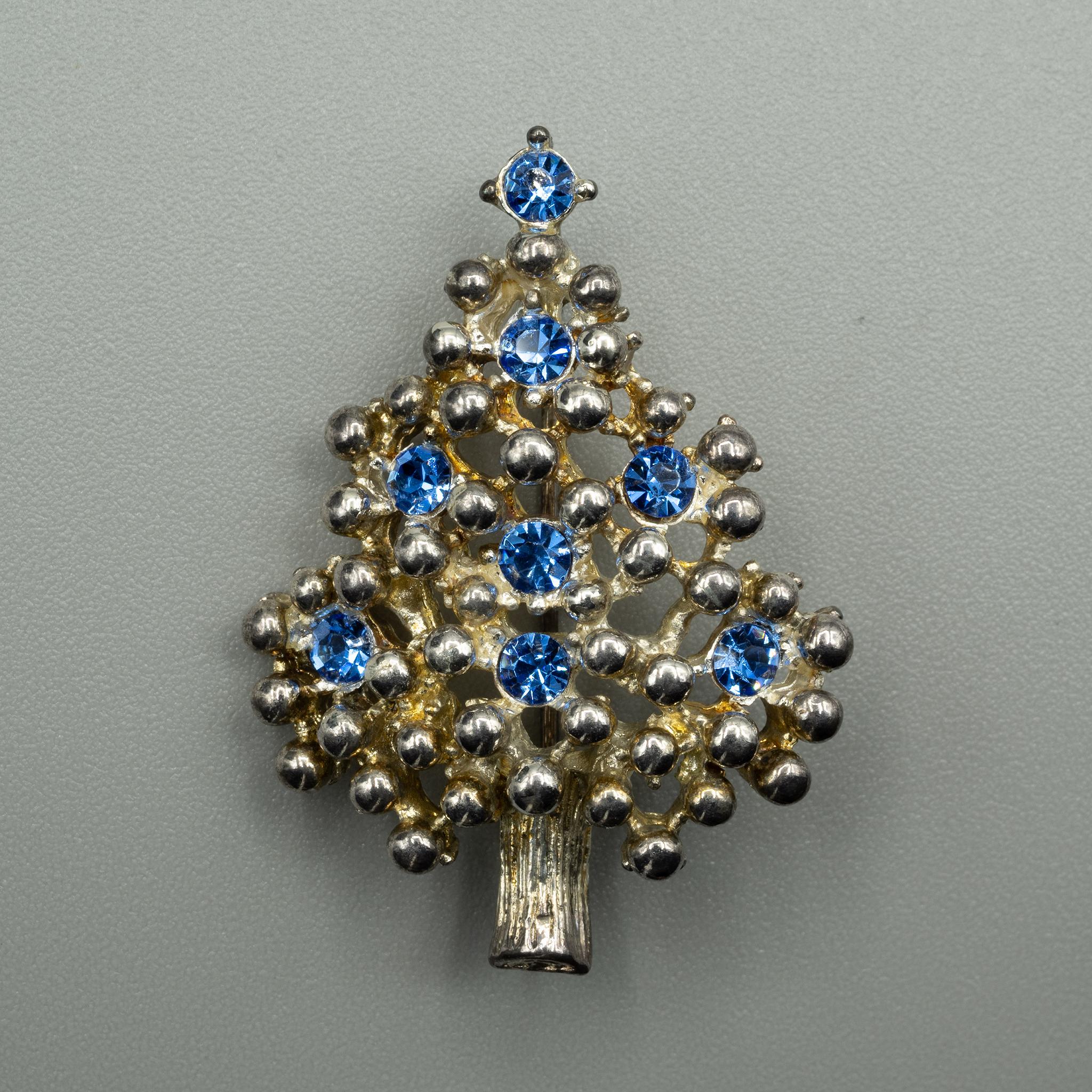Mini+Eisenberg+Christmas+Tree+pin+-+Blue+Stones picture 1