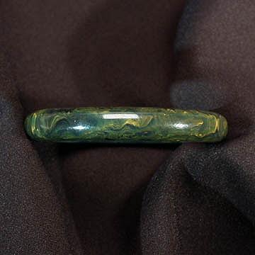 Petite+Smooth+Green+Marbled+Bakelite+Bangle picture 3