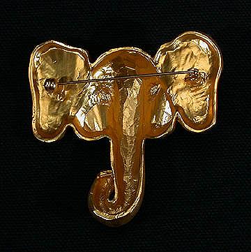 Large+Elephant+Head+Brooch+w%2F+Rhinestone+Eyes picture 2