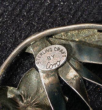 Coro+Sterling+Craft+Silver+Flower+Brooch+or+Pin picture 3