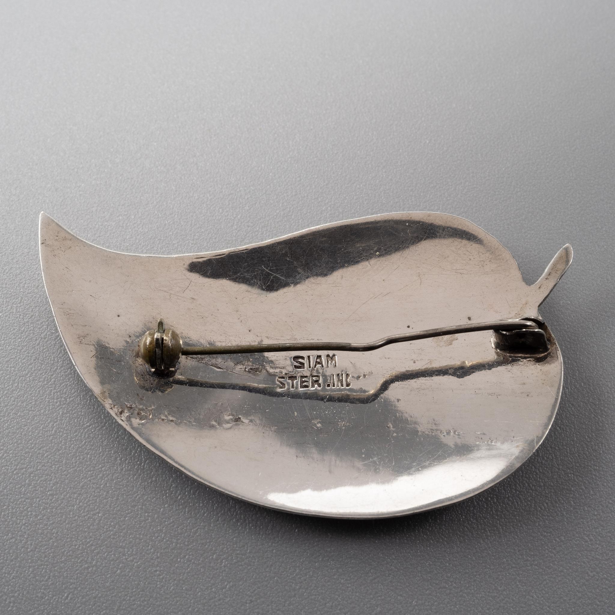 Large+Leaf+Shaped+Siam+Sterling+Pin picture 2