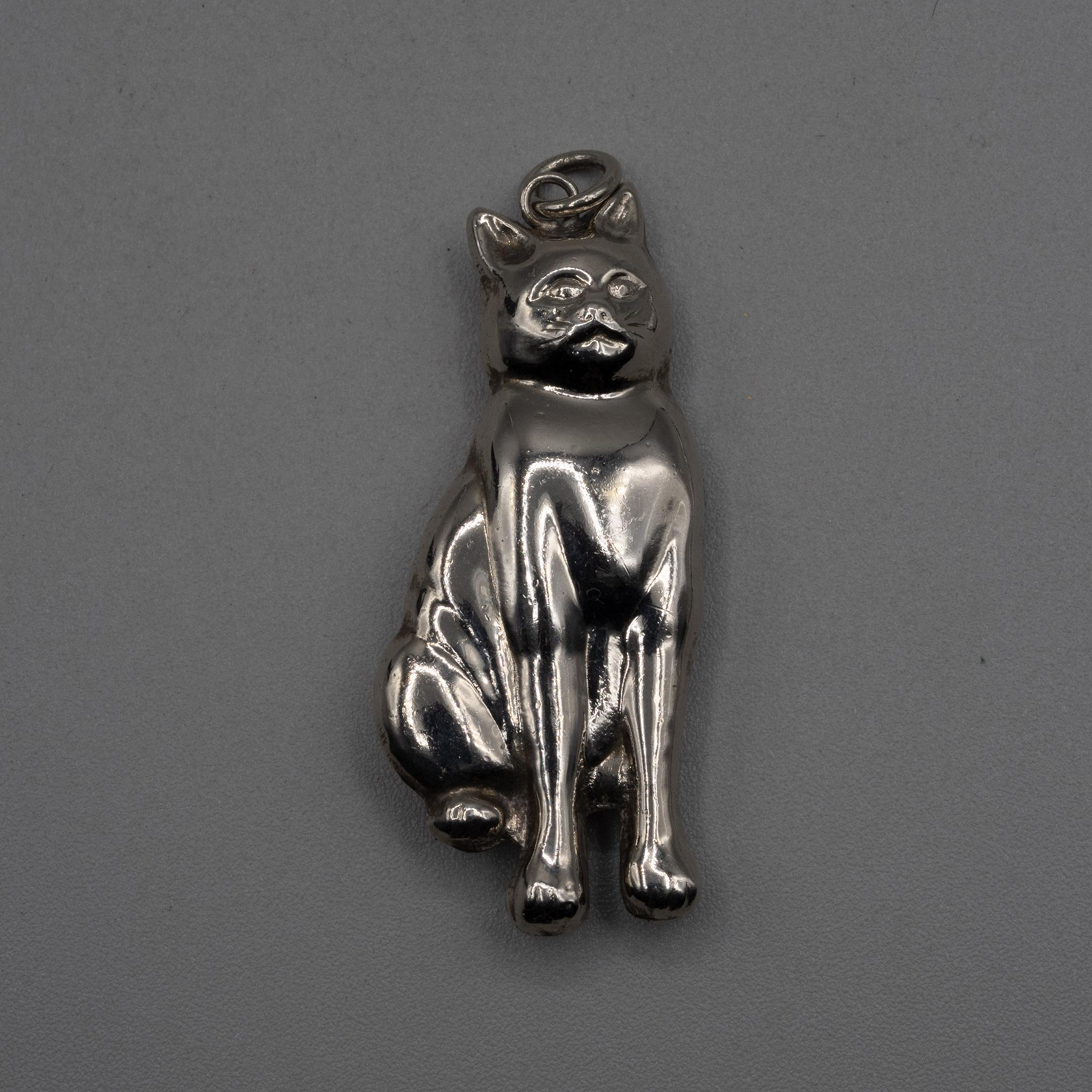 Hollow+Silver+Cat+Pendant picture 1