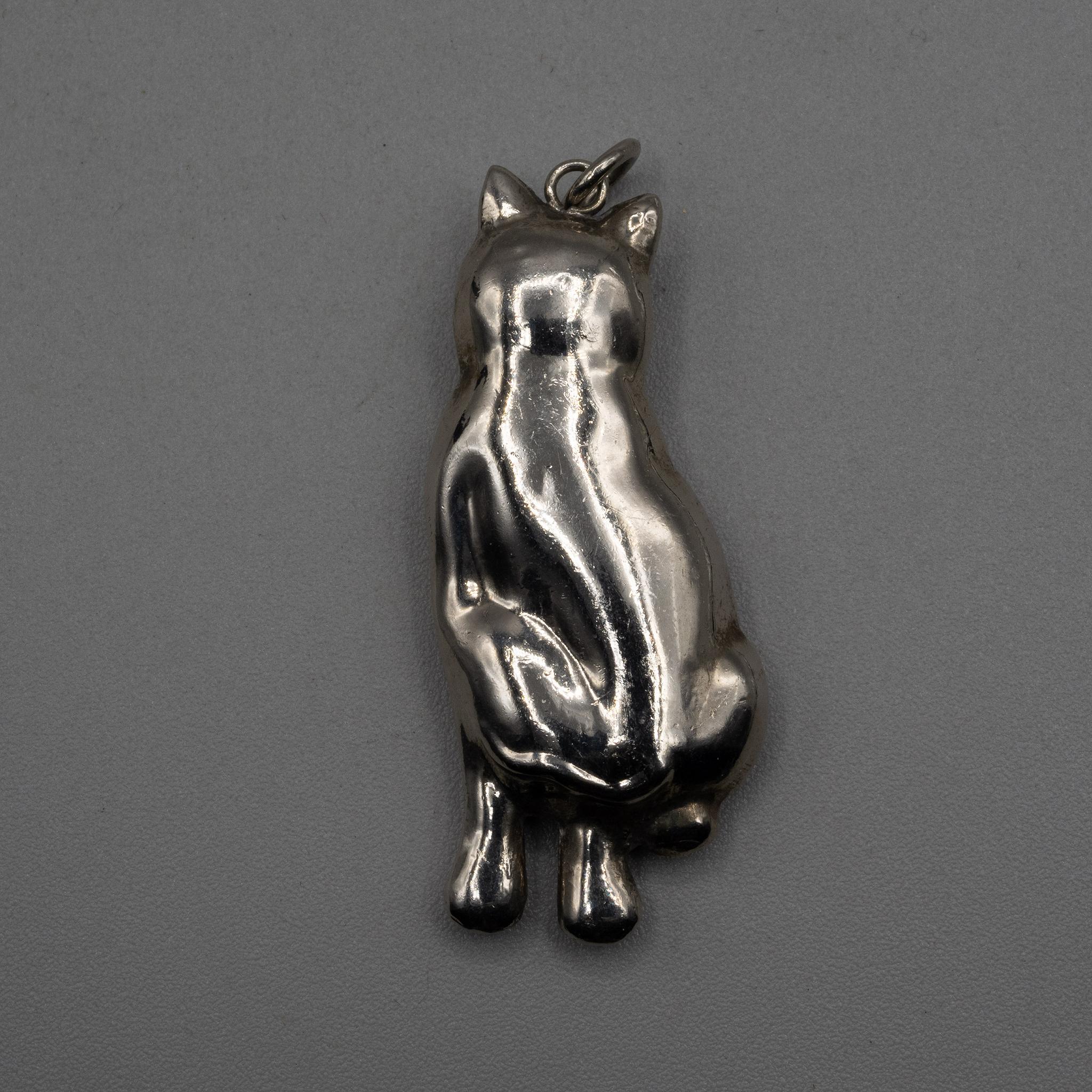 Hollow+Silver+Cat+Pendant picture 2