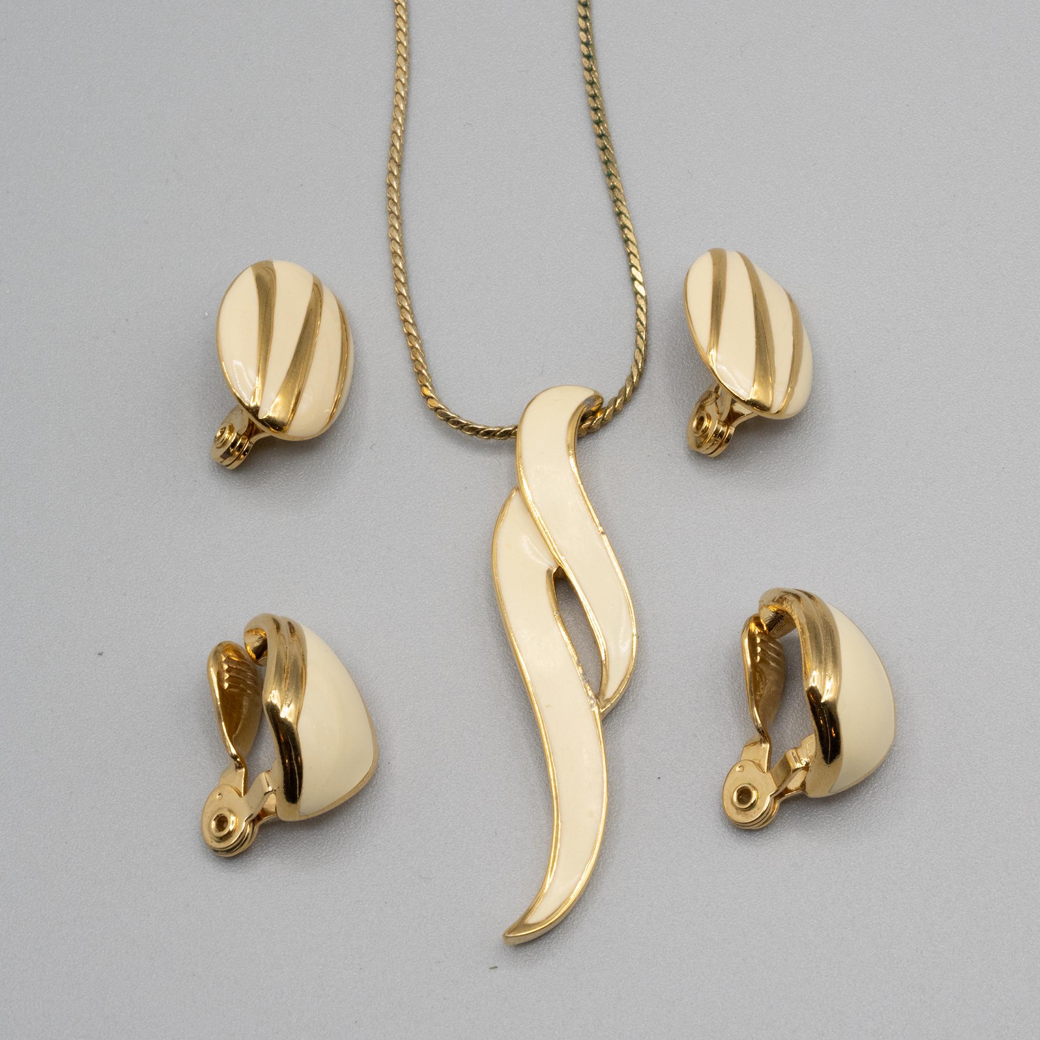 Monet+Enamel+Pendant+%2B+TWO+Pair+Earrings picture 1