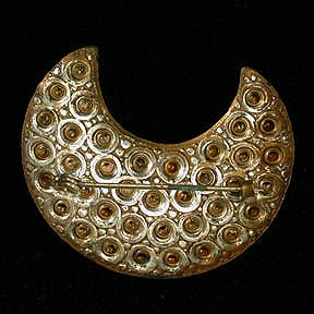 Very+Old+Crescent+Moon+Rhinestone+Pin+Brooch picture 2
