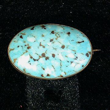 Unusual+Victorian+or+Edwardian+Art+Glass+Pin+-+Turquoise+Blue picture 1