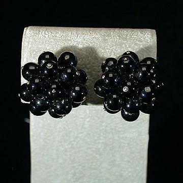 Blackberry+Screwback+Earrings+w%2F+Black+Glass+Beads picture 1