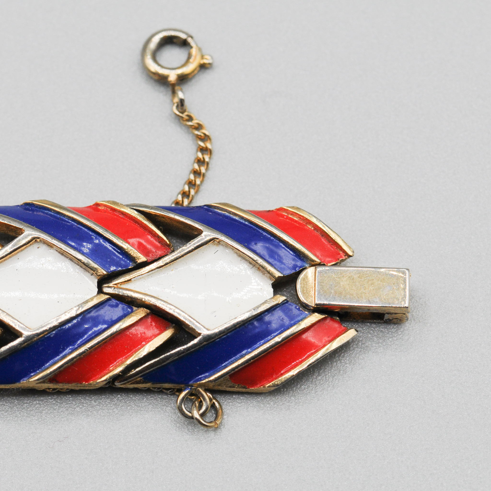 Trifari+Red+White+and+Blue+Enamel+Bracelet picture 6