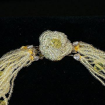 Extremely+Feminine+Tiny+Yellow+Glass+Seed+Bead+Necklace+and+Earrings. picture 2