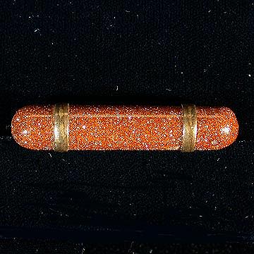 Victorian+Goldstone+or+Aventurine+Glass+Bar+Pin picture 1