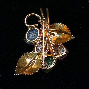 Scarab+Pin+or+Brooch+with+4+Colored+Stones picture 2