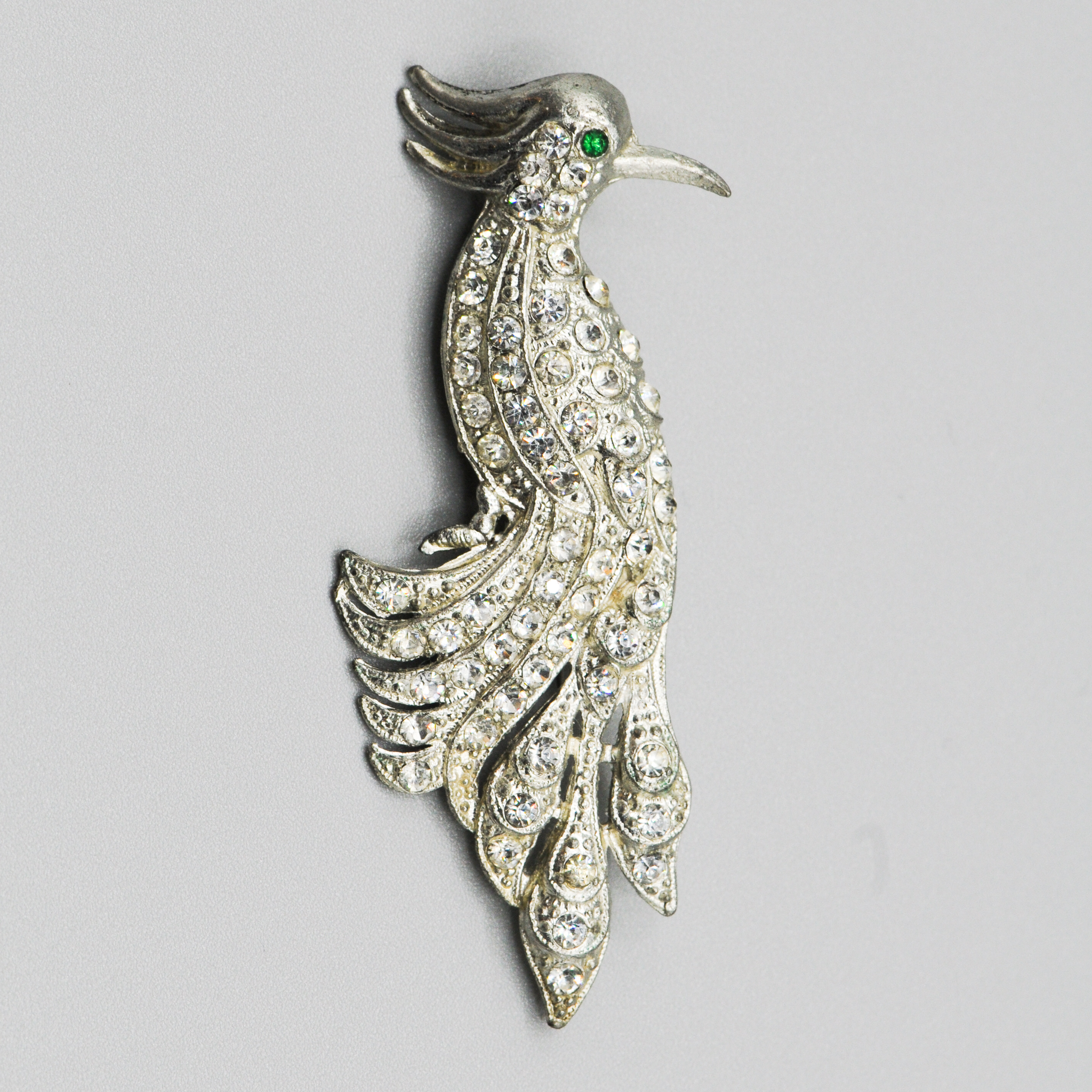 Really+Nice+Rhinestone+Potmetal+Bird+Pin+or+Brooch picture 1