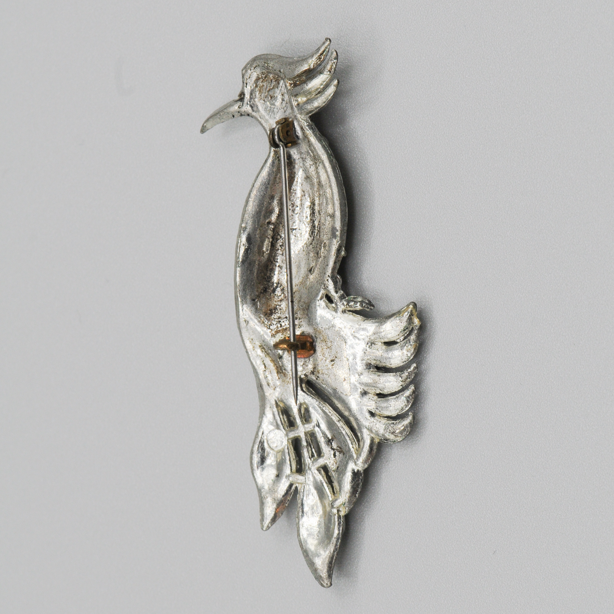 Really+Nice+Rhinestone+Potmetal+Bird+Pin+or+Brooch picture 2