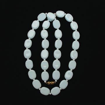 White+Glass+Lozenge+Bead+Necklace picture 1