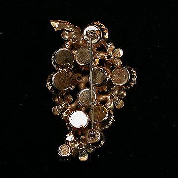 Stunning+Unsigned+Blue+Rhinestone+Floral+Cascade+Pin+Brooch picture 2