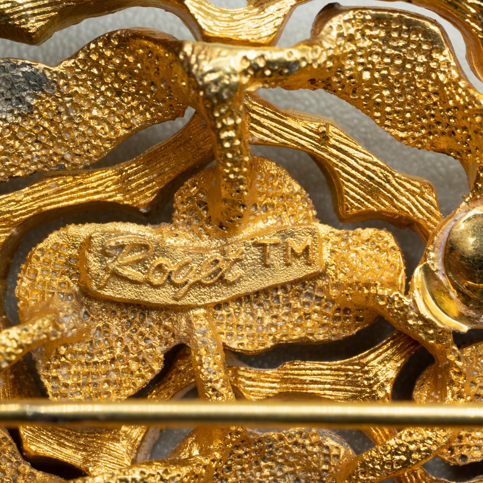 Roget+Molten+Chrysanthemum+Design+Goldtone+Pin picture 2